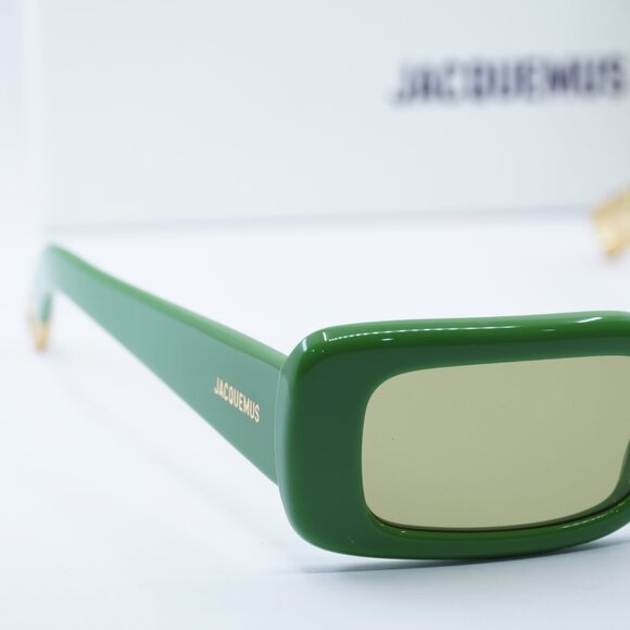 Jacquemus ROND CARRE JAC/11 C3 Rectangle Sunglasses - Jade Green/Green - Picture 2 of 12